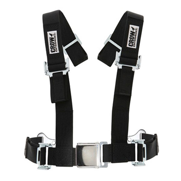 Black 2x2 Chrome Lift Latch Crow Harness without Pads UTV Harness