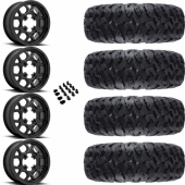 15" KMC KS133 Mesa Black & 28" EFX MotoClaw Wheel and Tire Package