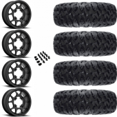 15" KMC KS136 Toro Black & 28" EFX MotoClaw Wheel and Tire Package