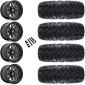15" Fuel D741 Runner Black & 31" EFX MotoClaw Wheel and Tire Package