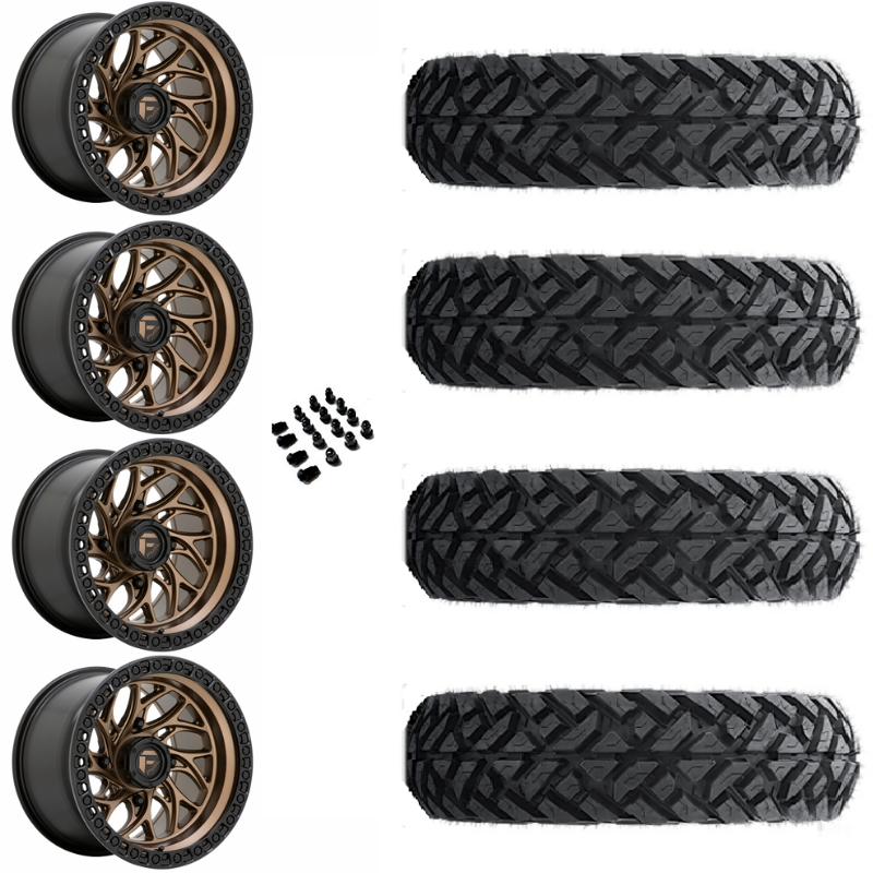 15" Fuel D777 Runner Bronze & 30" Fuel Gripper UTV Wheel and Tire Package