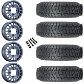 15" Method MR407 Blue & 32" GMZ Ivan Stewart Wheel and Tire Package