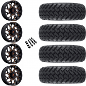 18" Fuel D780 Runner Black Milled Orange & 33" EFX MotoHammer Wheel and Tire Package