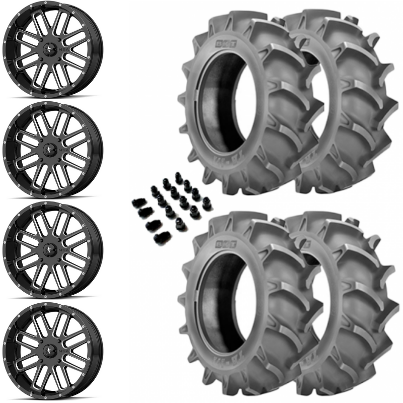 18" MSA M35 Bandit Black Milled & 35" BKT 171 Wheel and Tire Package