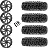 18" MSA M36 Switch Black Milled & 34" EFX MotoVator Wheel and Tire Package