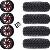 20" Fuel Kompressor UTV D642 Candy Red & 34" EFX MotoHammer Wheel and Tire Package