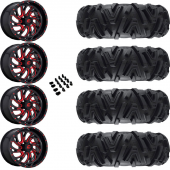 20" Fuel Kompressor UTV D642 Candy Red & 34" EFX MotoMTC Wheel and Tire Package