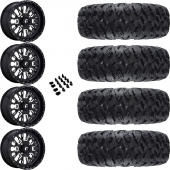 20" Fuel Stroke D611 Black Milled & 33" EFX MotoClaw Wheel and Tire Package