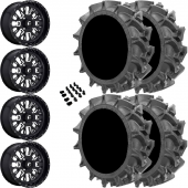 20" Fuel Stroke D611 Black Milled & 33" EFX MotoHavok Wheel and Tire Package
