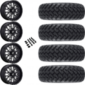 20" Fuel Stroke D611 Black Milled & 34" EFX MotoHammer Wheel and Tire Package