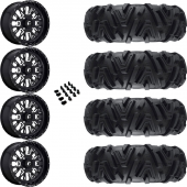 20" Fuel Stroke D611 Black Milled & 34" EFX MotoMTC Wheel and Tire Package