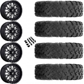20" Fuel Stroke D611 Black Milled & 35" EFX MotoRavage Wheel and Tire Package