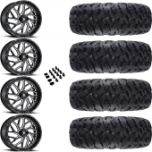 20" Fuel Triton D581 Black Milled & 33" EFX MotoClaw Wheel and Tire Package