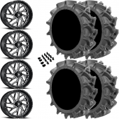 20" Fuel Triton D581 Black Milled & 33" EFX MotoHavok Wheel and Tire Package
