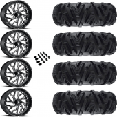 20" Fuel Triton D581 Black Milled & 34" EFX MotoMTC Wheel and Tire Package