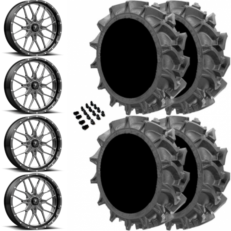 20" MSA M45 Portal Black Milled & 33" EFX MotoHavok Wheel and Tire Package