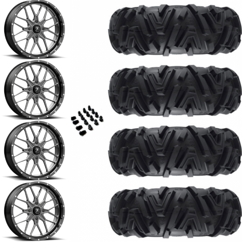 20" MSA M45 Portal Black Milled & 34" EFX MotoMTC Wheel and Tire Package