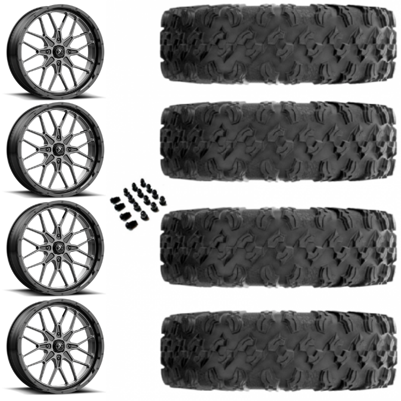 20" MSA M45 Portal Grey Tint & 35" EFX MotoRavage Wheel and Tire Package