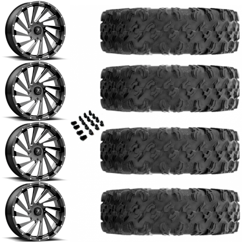 20" MSA M46 Blade Black Milled & 35" EFX MotoRavage Wheel and Tire Package