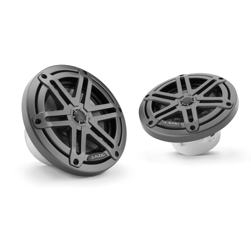 JL Audio 6.5" M3 Marine Speakers Pair Gunmetal Sport Grilles Side By