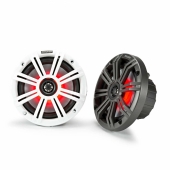 Kicker 6.5" KM Marine Speakers Pair Coaxial & LEDs White + Charcoal Grilles 4 Ohm