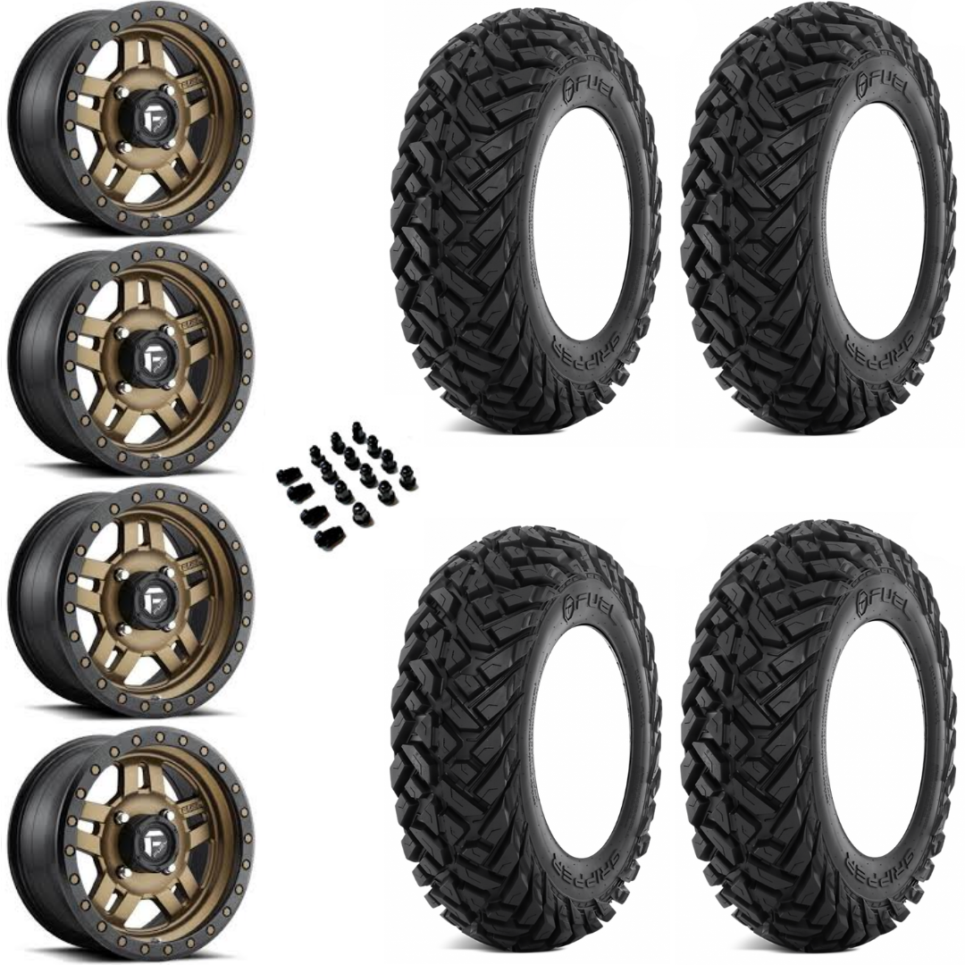 14" Fuel Anza D583 Bronze & 30" EFX Gripper UTV Wheel and Tire Package