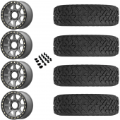 14" KMC KS234 Addict 2 Beadlock Gray & 28" EFX Gripper R/T Wheel and Tire Package