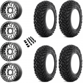 14" KMC KS235 Grenade Beadlock Machined & 32" EFX Gripper UTV Wheel and Tire Package