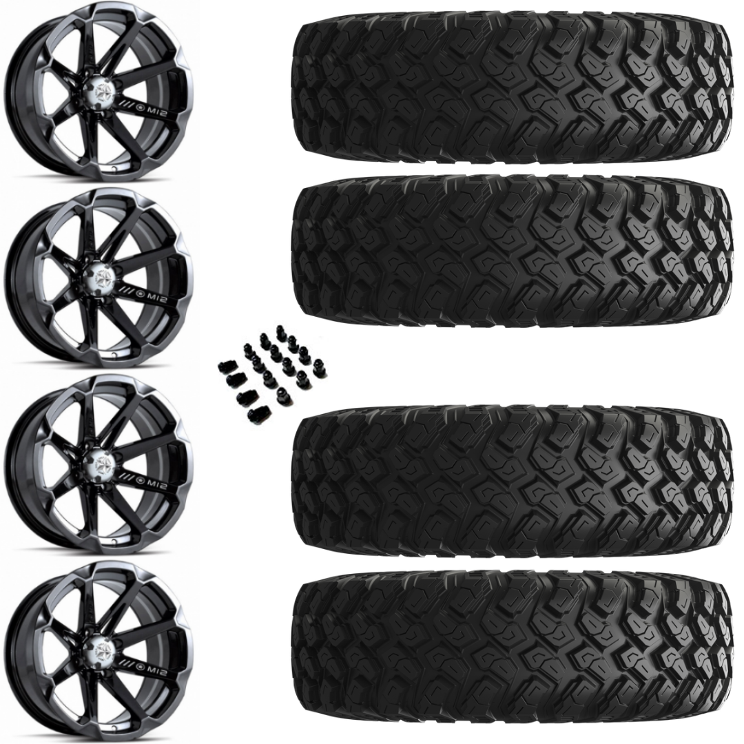 14" MSA M12 Diesel Black & 32" EFX MotoRally Wheel and Tire Package