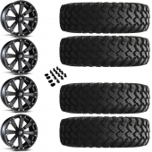 14" MSA M20 Kore Black & 32" EFX MotoRally Wheel and Tire Package