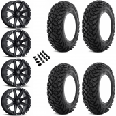 14" MSA M33 Clutch Black & 28" EFX Gripper UTV Wheel and Tire Package