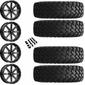 14" MSA M41 Boxer Black/Milled & 32" EFX MotoRally Wheel and Tire Package