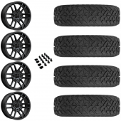 14" MSA M43 Fang Black Titanium & 30" EFX Gripper R/T Wheel and Tire Package