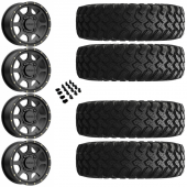 14" KMC KS134 Addict 2 Black & 30" EFX MotoRally Wheel and Tire Package