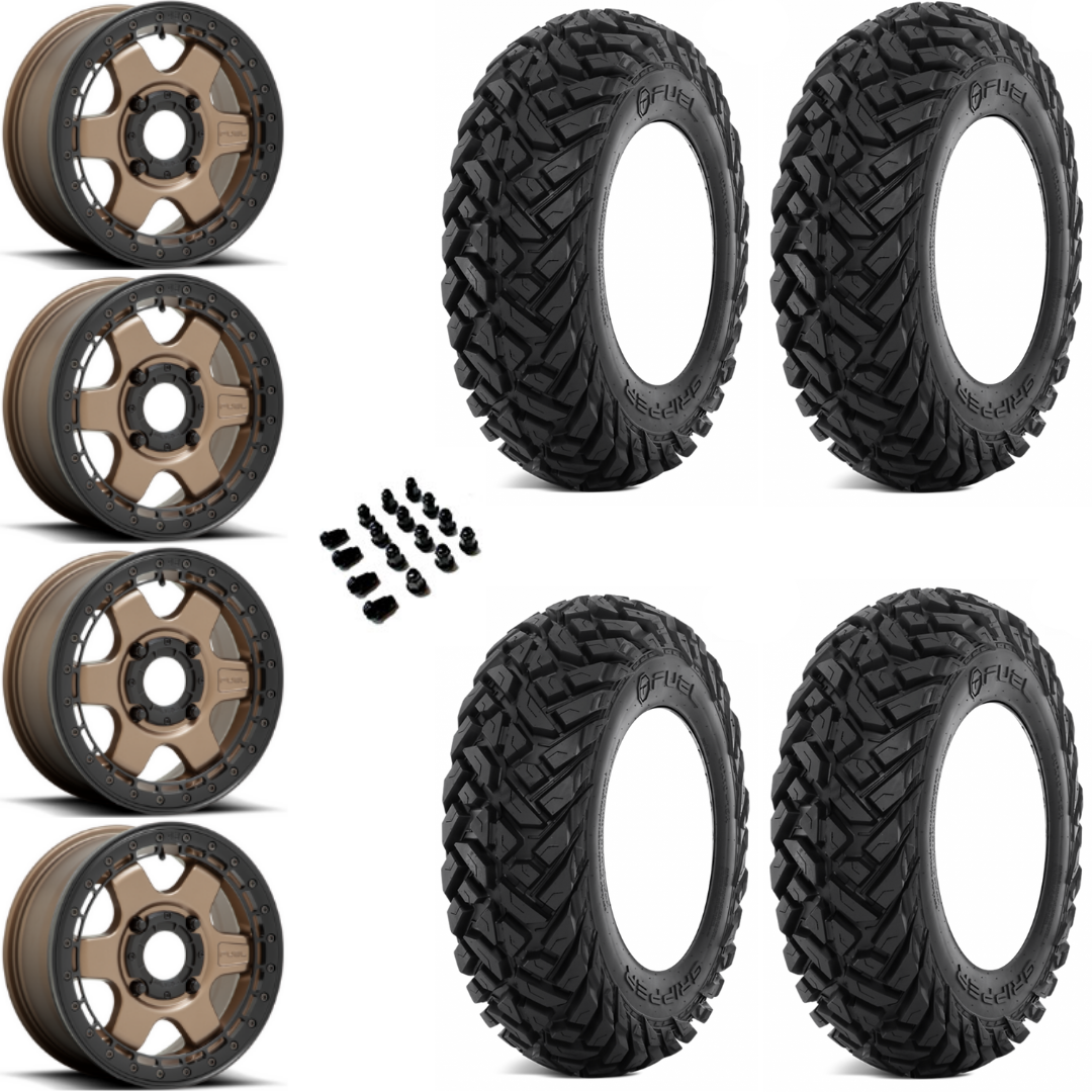 15" Fuel Block D924 Beadlock Bronze & 30" EFX Gripper UTV Wheel and