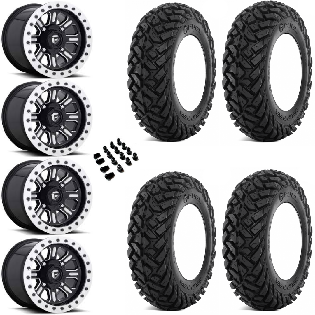 15" Fuel Hardline Beadlock D910 Black & 30" EFX Gripper UTV Wheel and