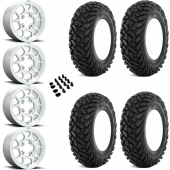 15" KMC KS136 Toro Machined & 30" EFX Gripper UTV Wheel and Tire Package
