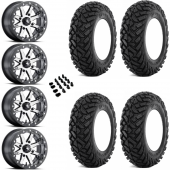15" MSA M21 Lok Beadlock Charcoal & 30" EFX Gripper UTV Wheel and Tire Package