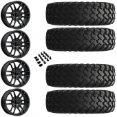 15" MSA M43 Fang Black Titanium & 32" EFX MotoRally Wheel and Tire Package