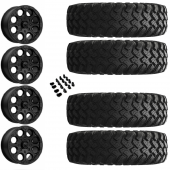 15" MSA M44 Cannon Beadlock Black & 33" EFX MotoRally Wheel and Tire Package
