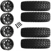 15" KMC KS135 Grenade Black & 28" EFX MotoRally Wheel and Tire Package