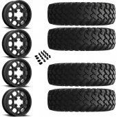 15" KMC KS133 Mesa Black & 30" EFX MotoRally Wheel and Tire Package