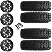 18" MSA M26 Vibe Black Milled & 35" EFX MotoRally Wheel and Tire Package