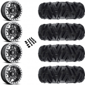 14" Fuel Anza D917 Beadlock Black & 27" EFX MotoMTC Wheel and Tire Package