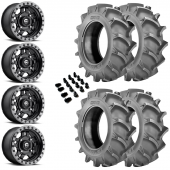 14" Fuel Anza D557 Black & 28" BKT 171 Wheel and Tire Package