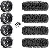 14" Fuel Anza D557 Black & 28" EFX MotoVator Wheel and Tire Package