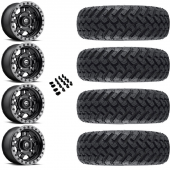 14" Fuel Anza D557 Black & 30" EFX MotoHammer Wheel and Tire Package