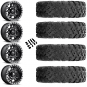 14" Fuel Anza D557 Black & 30" EFX MotoRavage Wheel and Tire Package