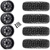 14" Fuel Lethal D567 Black Milled & 28" EFX MotoVator Wheel and Tire Package