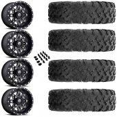 14" Fuel Lethal D567 Black Milled & 30" EFX MotoRavage Wheel and Tire Package